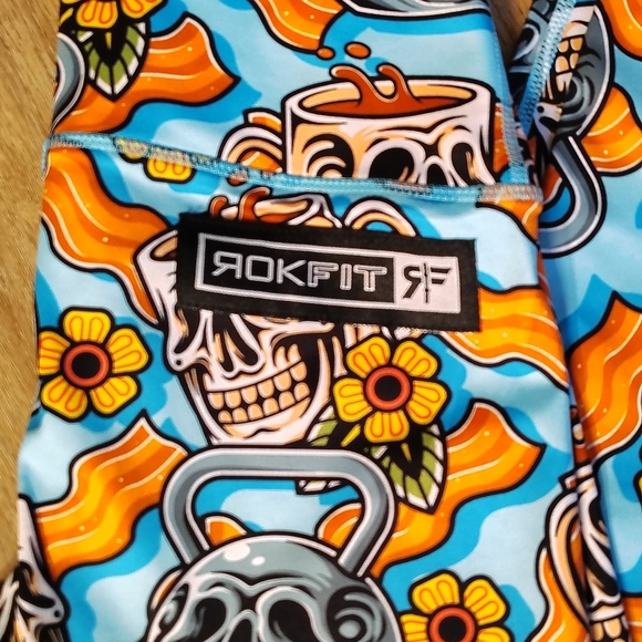 RockFit "Trifecta" Women's Sm Bacon Coffee Fitness Leggings Athletic Wear - Picture 2 of 6